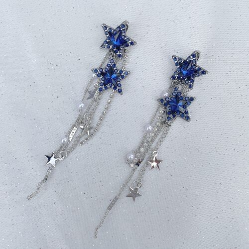 Star Earrings Navy Blue Earrings