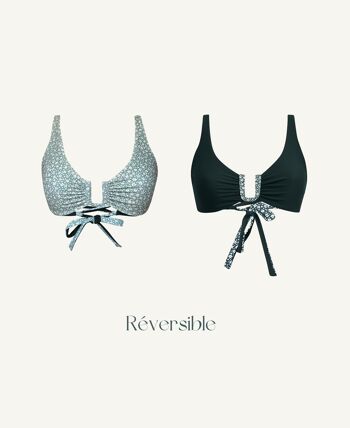 Sustainable and reversible criss cross bikini top Lilys | Seaweed 7