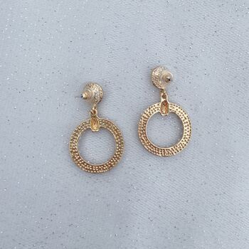 Boucles d'oreilles perle d'or circulaire Vintage inspiré 2