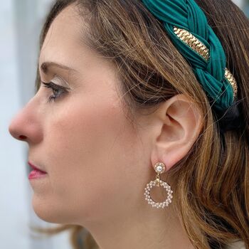 Boucles d'oreilles perle d'or circulaire Vintage inspiré 4
