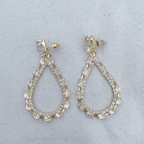 Teardrop Earrings Statement Earrings in Gold and Silver