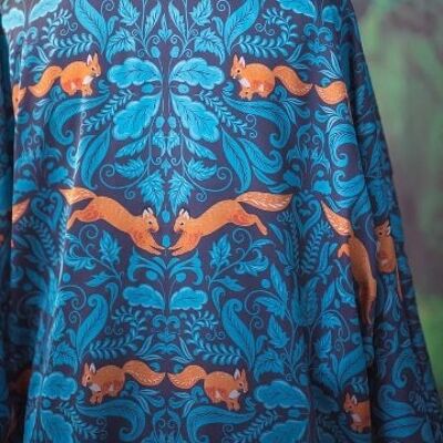Squirrel Robe Sylky Clothing Cardigan Kimono Fashion cover up Boho Summer boho giacca regalo per insegnante goblincore strega