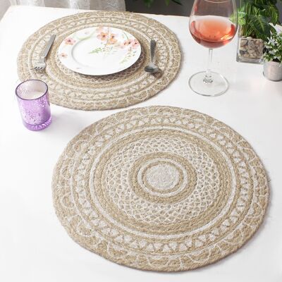 Napperons de table en jute imprimés