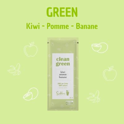 SINGLE Sweet Green: Kiwi, Apple, Banana - 100% pure fruit preparation to rehydrate