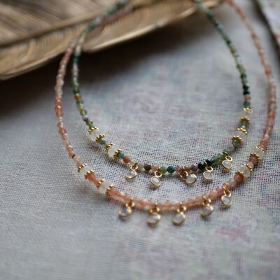 Ayesha Indian agate or sunstone necklace