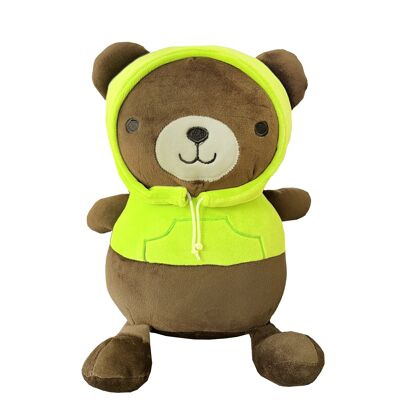 TEDDY BEAR WITH GREEN HOOD 26X16X12 CM