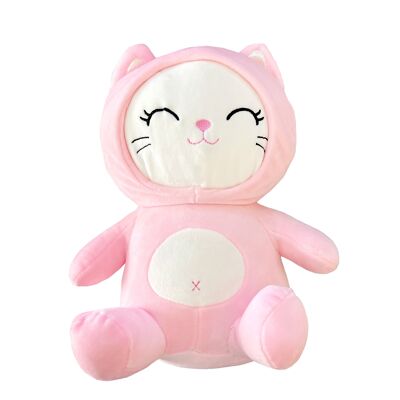 PELUCHE CHAT ROSE ASSIS 26X16X12 CM