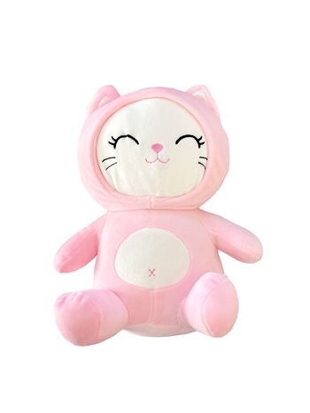 PELUCHE CHAT ROSE ASSIS 26X16X12 CM 1