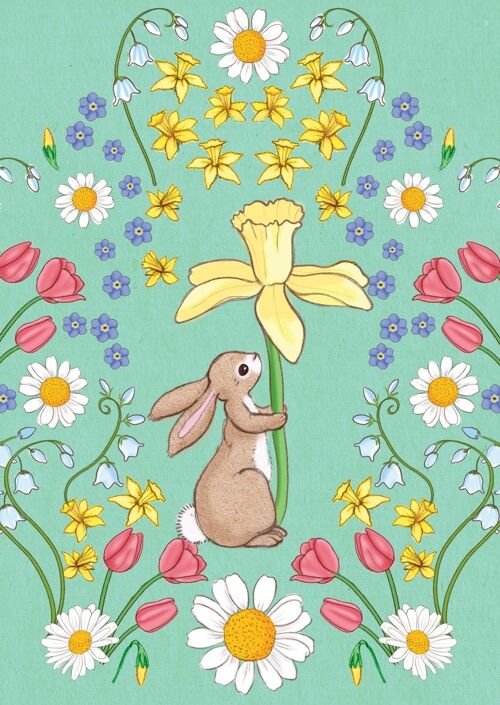 Daffodil Teal Postcard