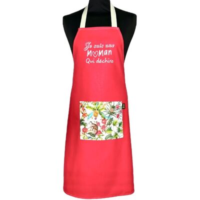 Apron, "I'm a mom who rocks" grenadine