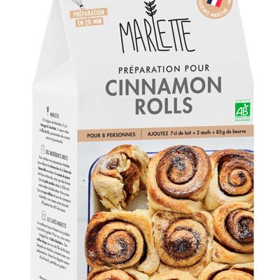 Preparation for organic cakes: Cinnamon Rolls - For 6/8 people - 380g