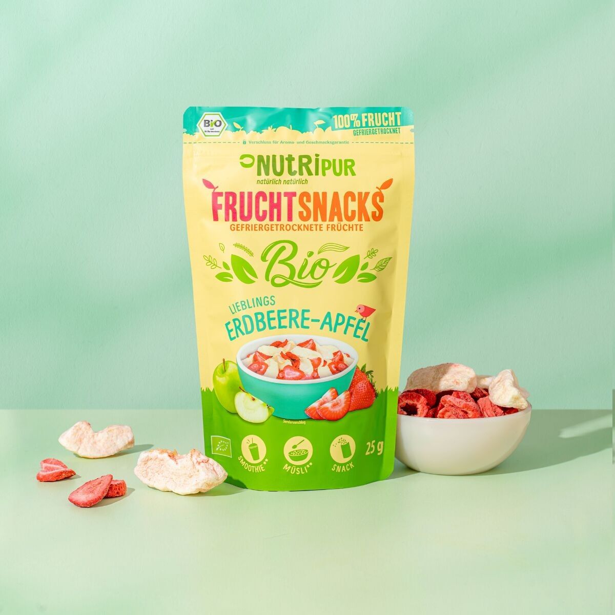 Snack Frutta Bio Fragola - Mela 25g