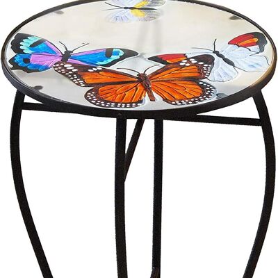 Side table with glass top "Butterfly"