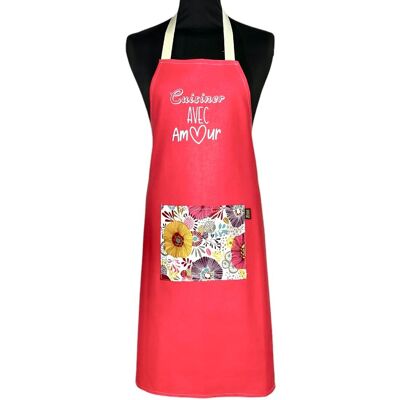 Apron, "Cooking with love" grenadine