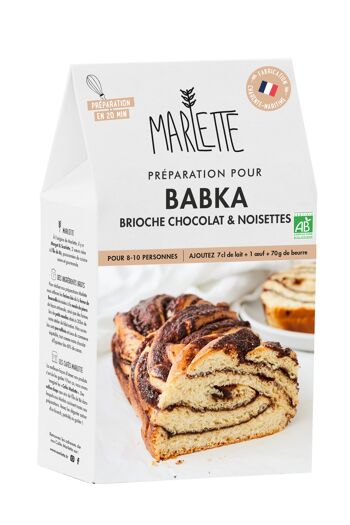 Préparation pour gâteaux bio : Babka Brioche au Chocolat & Noisettes - Pour 8 personnes - 400g 1