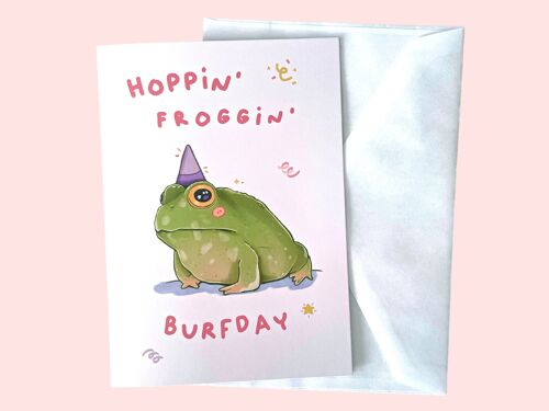 Frog Birthday Greeting Card Card Foldable