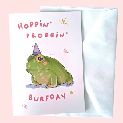 Frog Birthday Greeting Card Card Foldable