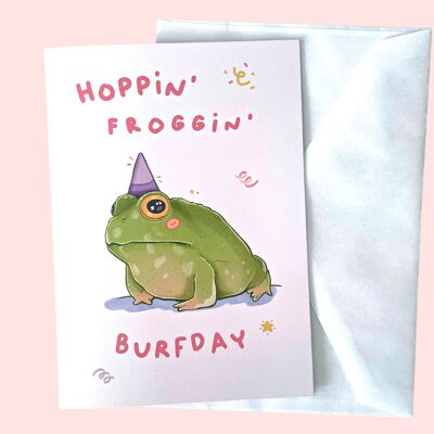 Frosch-Geburtstags-Grußkarte Karte faltbar