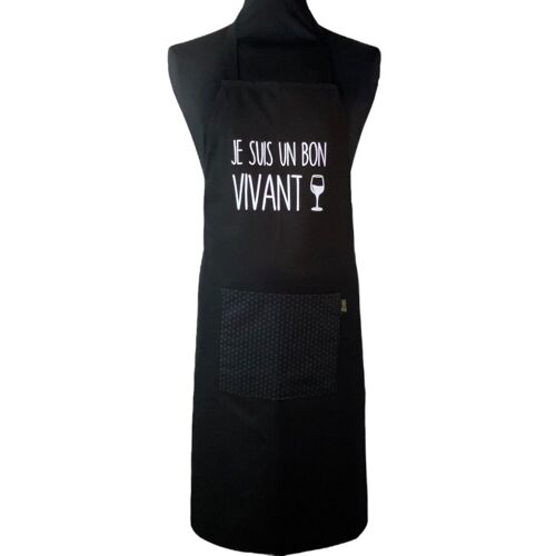 Tablier, "Je suis un bon vivant" noir