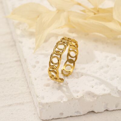 Anillo ajustable dorado trenzado