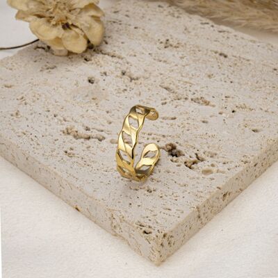 Gold chain adjustable ring
