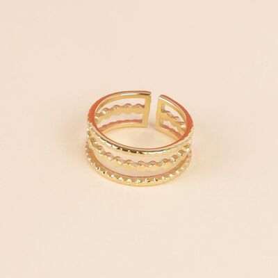 Golden adjustable stainless steel ring