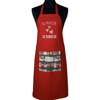 Apron, “The house of happiness” red