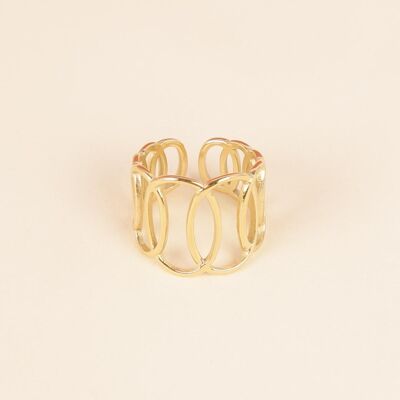 Adjustable golden ring with several circles