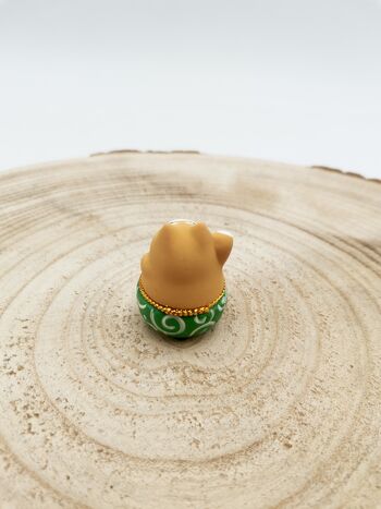 Figurine porte-bonheur culbuto Mini Lucky Chien Shiba en terre cuite 6