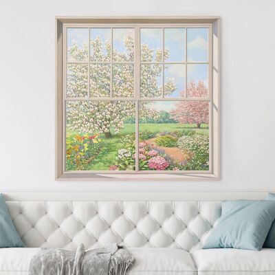 Bild, Trompe-l'oeil, auf Leinwand: Andrea Del Missier, Fenster zum Garten