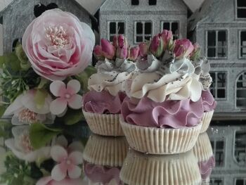 Savon cupcake style shabby aux roses séchées 3
