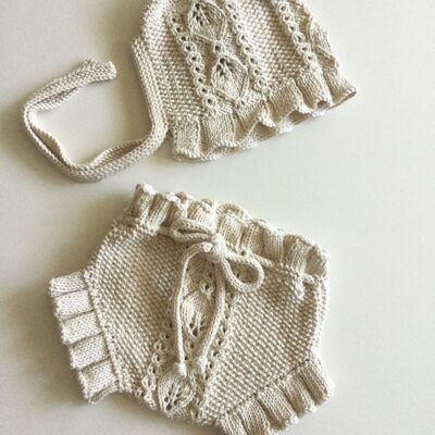 Organic Hand Knitted Victorian Bloomer, Super Soft, Stylish Baby Girl Shorts, Perfect Gift