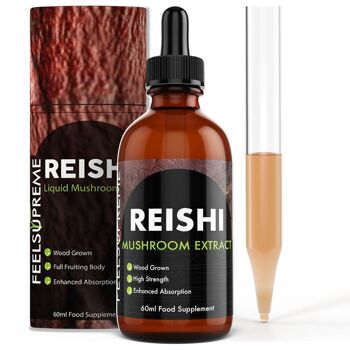 Liquide aux champignons Reishi | Teinture haute résistance pour l'immunité | 60ml 1