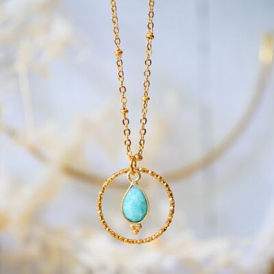 Collana clementina amazzonite