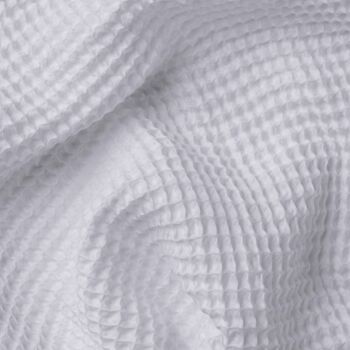 Peignoir gaufré texturé léger unisexe – Peignoir doux pour hôtel spa, kimono, peignoir (blanc) 5