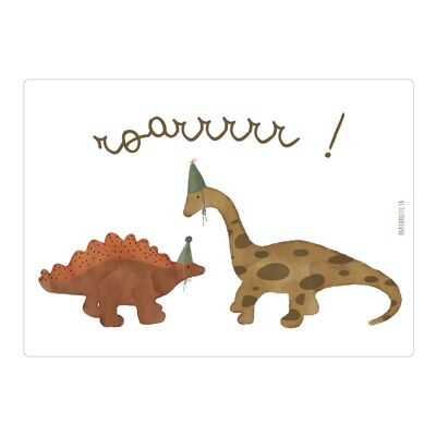 Carte “Les Dinosaures En Fête”