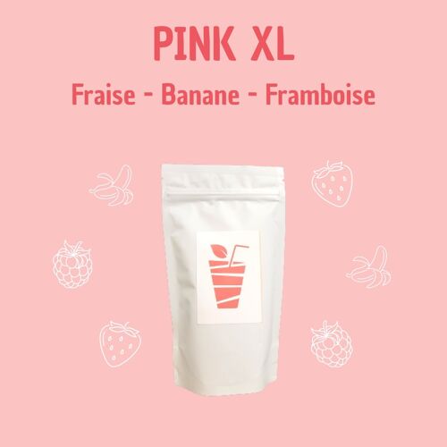 XL Pink : Fraise, Banane, Framboise - Préparation 100% purs fruits à réhydrater