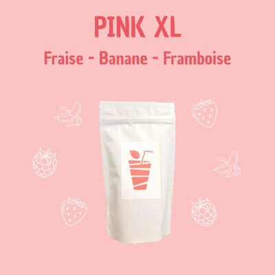 XL Pink: Fresa, Plátano, Frambuesa - Preparado 100% pura fruta para rehidratar
