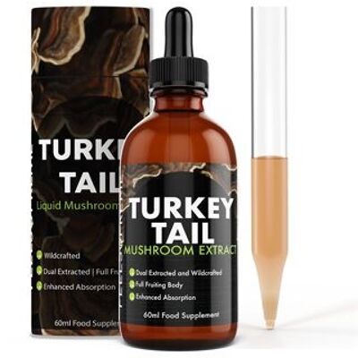 Turkey Tail Mushroom Liquid | High Strength Tincture for Immunity and Inflammation | 60ml