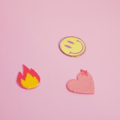 Trio Mini Emoji iron-on patch (3 pieces)