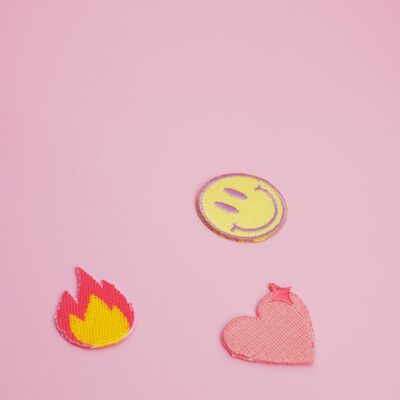 Bügelflicken Trio Mini Emoji (3 Stück)