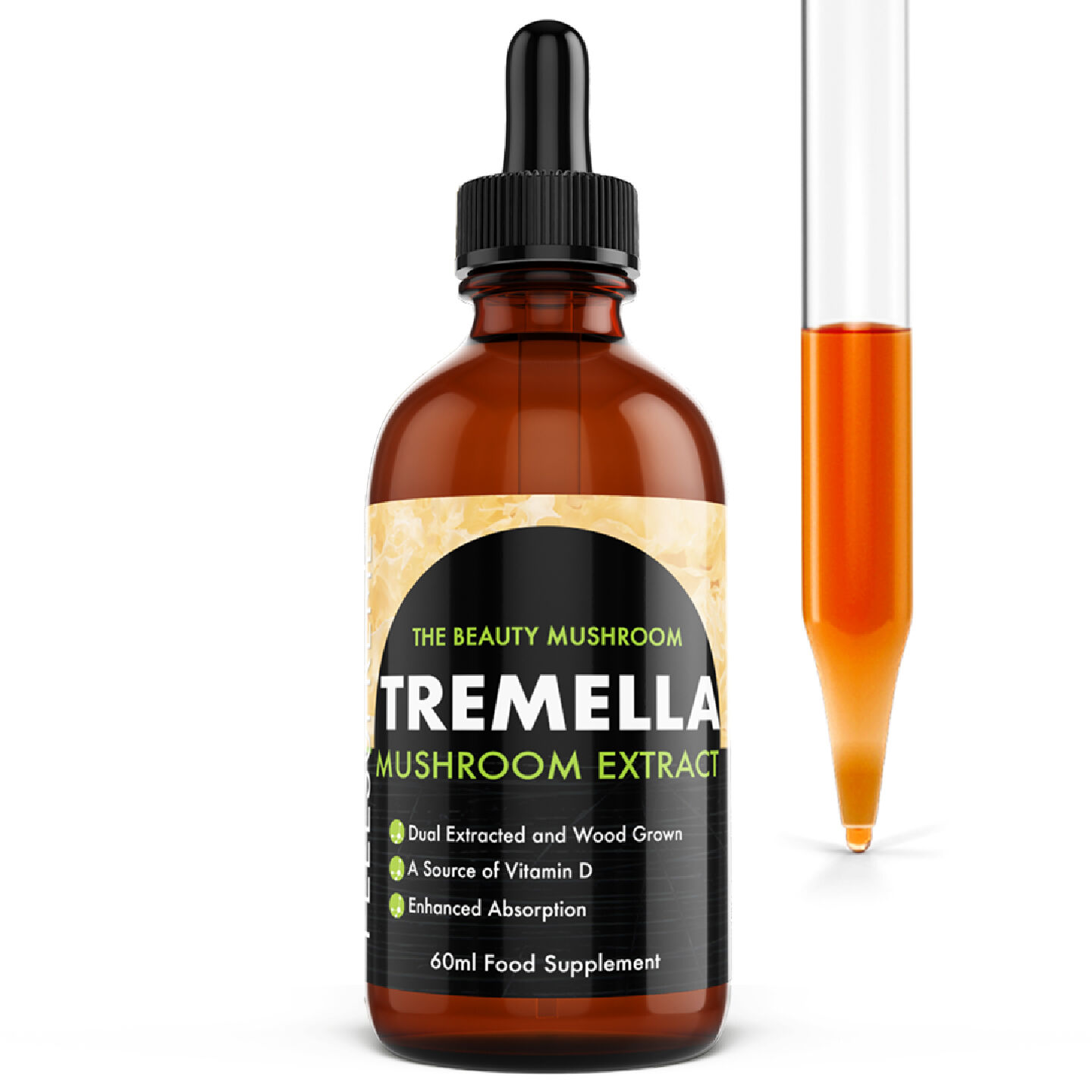Feel Supreme Tremella Mushroom Liquid Supplement | Hydration, Skin Health & Immunity Support | Dual Extracted, Full Fruiting Body | 100% Natural, Vegan Friendly | 60ml