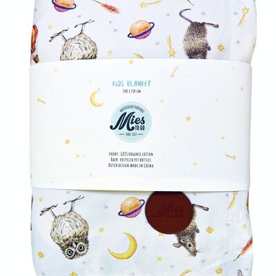 Kids blanket dreamy animals - 100 x 150 cm - organic cotton (GOTS) and recycled polyester