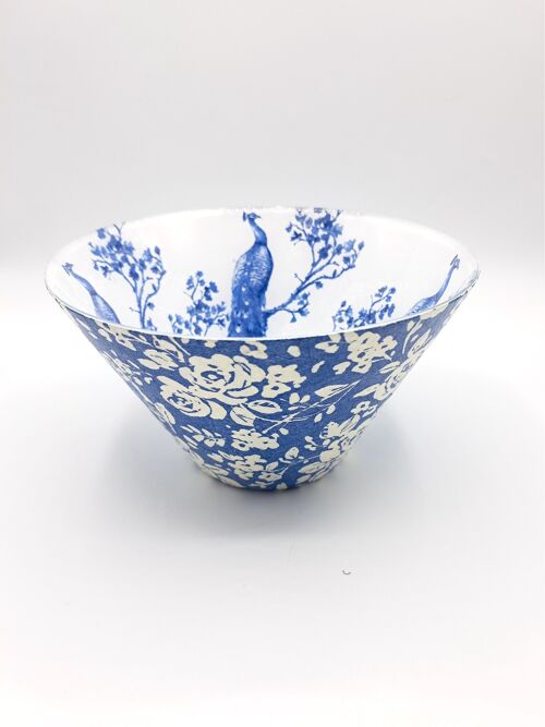 Blue Peacock Glass Bowl