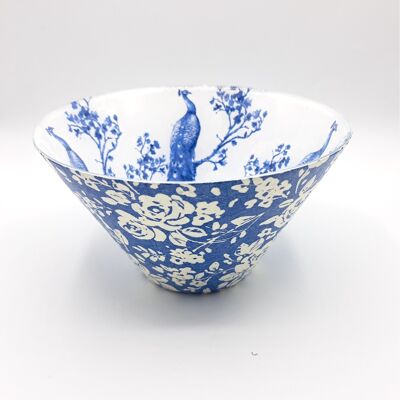 Blue Peacock Glass Bowl