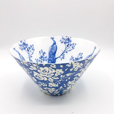 Blue Peacock Glass Bowl