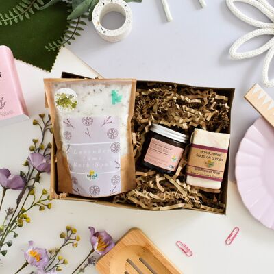 Wildflower Wisp At Home Spa Gift Set - Mother's day - Pamper - Eco Gifting - Bath Soak - Candle - Soap on a rope - Top selling natural gift set - Palm free - Fast Turnaround - Plastic free