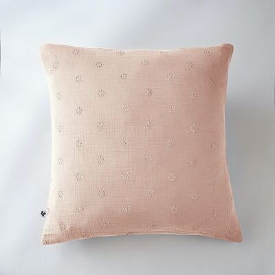 Funda de almohada de gasa de algodón 60 x 60 cm GAÏA BOHO Marshmallow