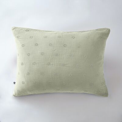 Funda de almohada de gasa de algodón 50 x 70 cm GAÏA BOHO Verde agua