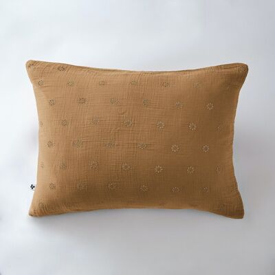 Cotton gauze pillowcase 50 x 70 cm GAÏA BOHO Camel